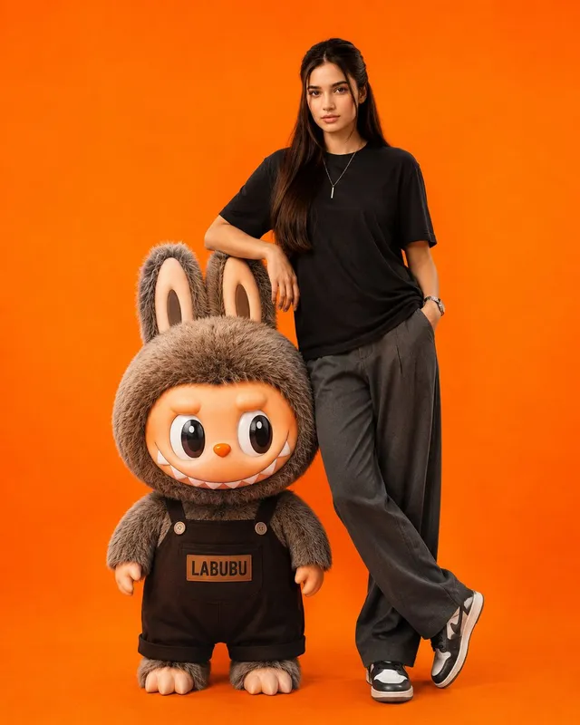 Fashion Portrait with Labubu Character