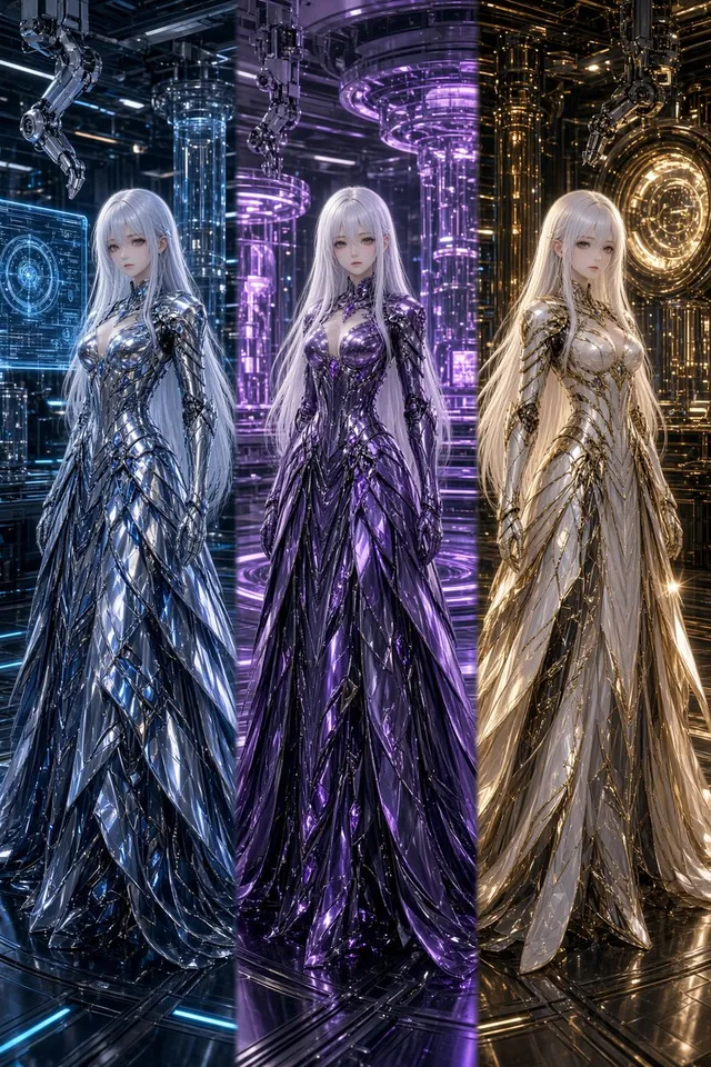 Three Sci-Fi Android Empresses