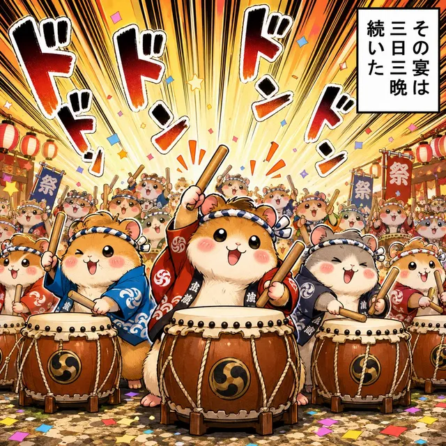 Hamster Taiko Festival Manga Scene