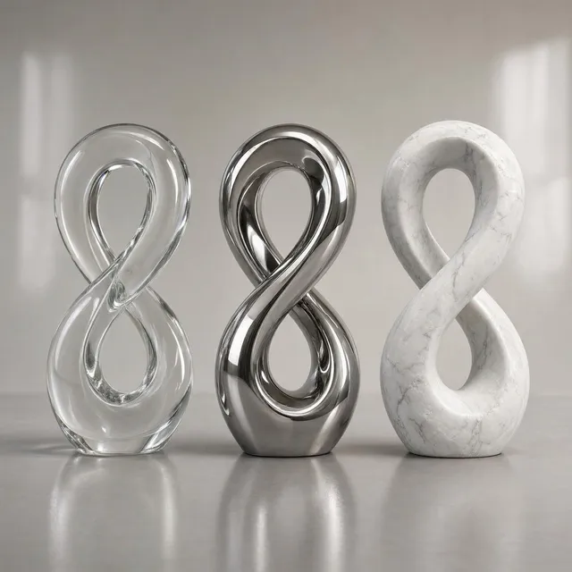 Three Infinity Material Sculptures