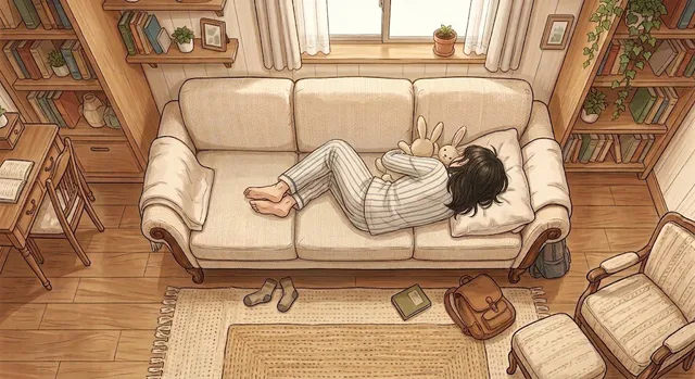 Gemütliches Anime-Lesezimmer Nickerchen