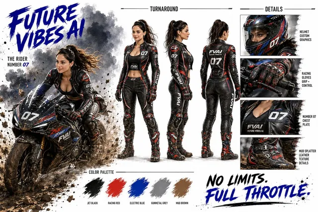 Futuristic Motorcycle Racer Bible Sheet