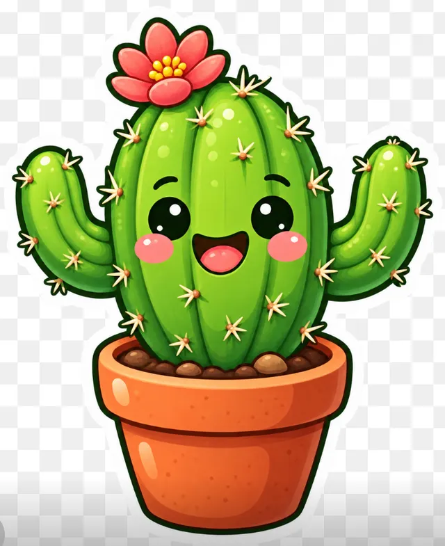 Kawaii Cactus Sticker