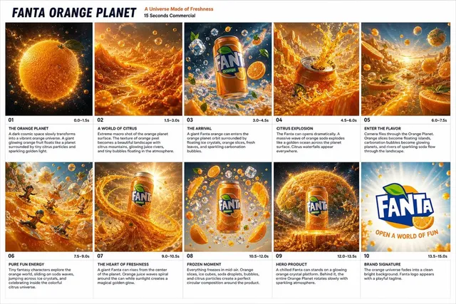 Fanta Portakal Gezegeni Storyboard'u