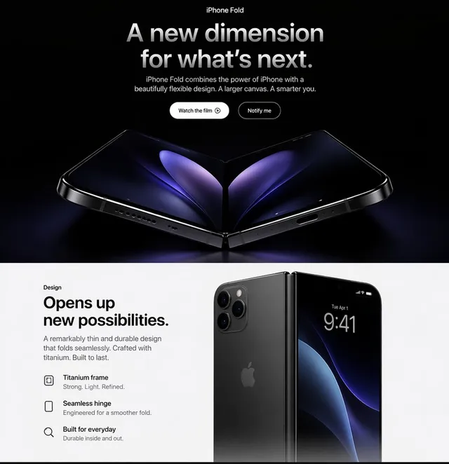 Apple-Style iPhone Fold Landing Page