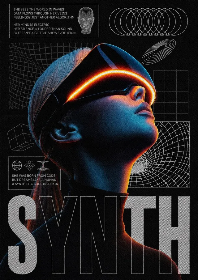 Poster Synth Retro Futurista