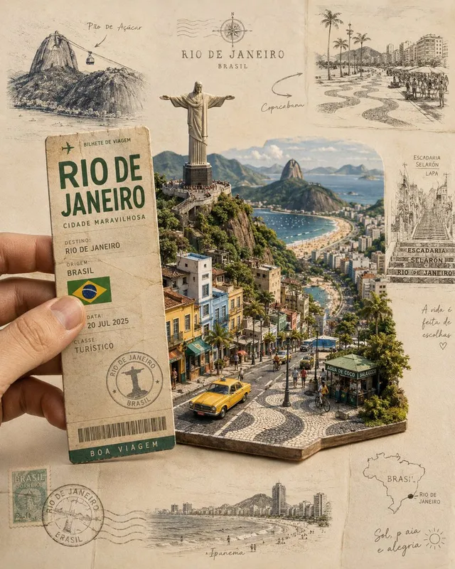 Diorama d'affiche de voyage à Rio