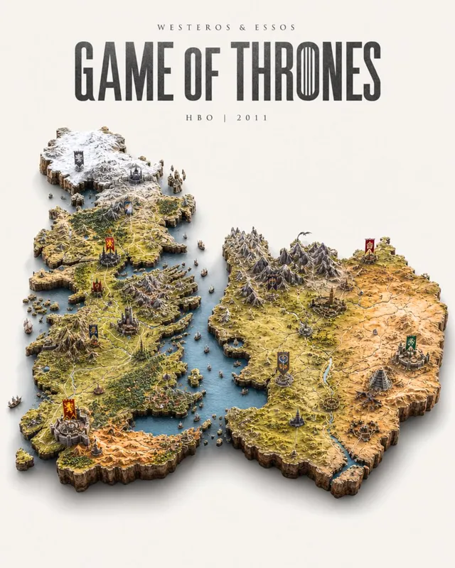 Game of Thrones Isometric Map Diorama