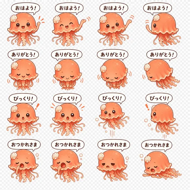Kawaii Jellyfish Sticker Sheet