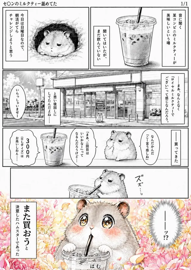 Hamster Milchshake Manga-Seite
