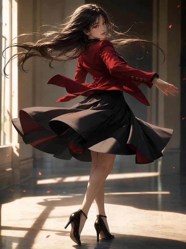 Elegant Pivot Turn Anime Dancer