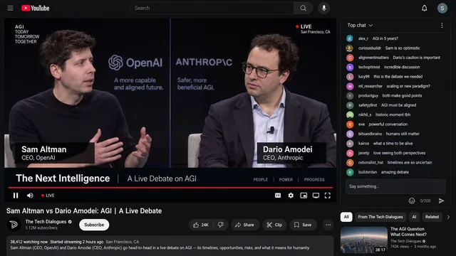 YouTube Live Debate Screenshot