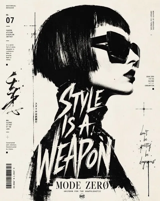 High-Contrast Typographic Portrait Poster