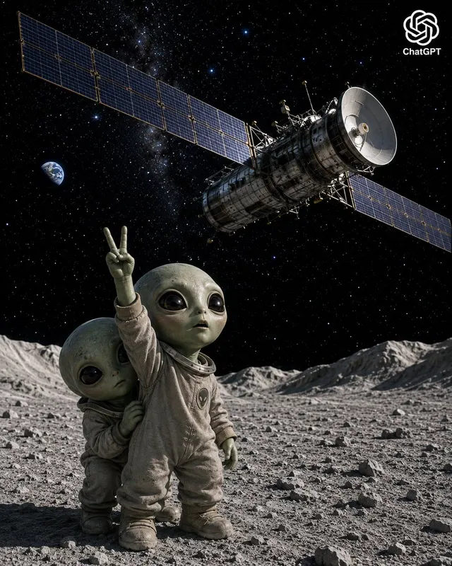 月球外星寶寶與衛星