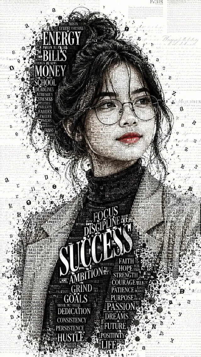 Typographic Fashion Portrait