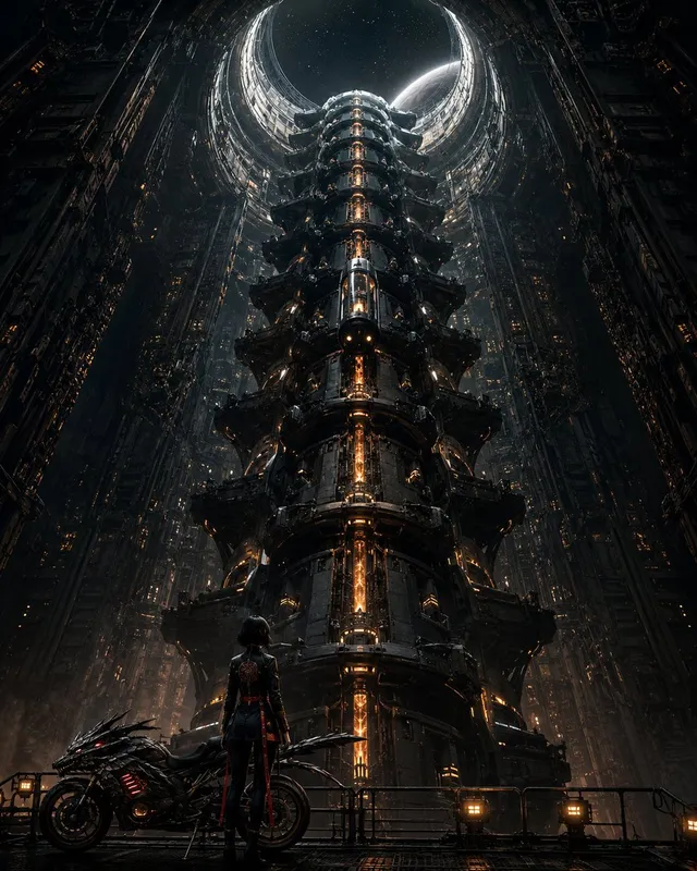 Penunggang Megastruktur Cyberpunk