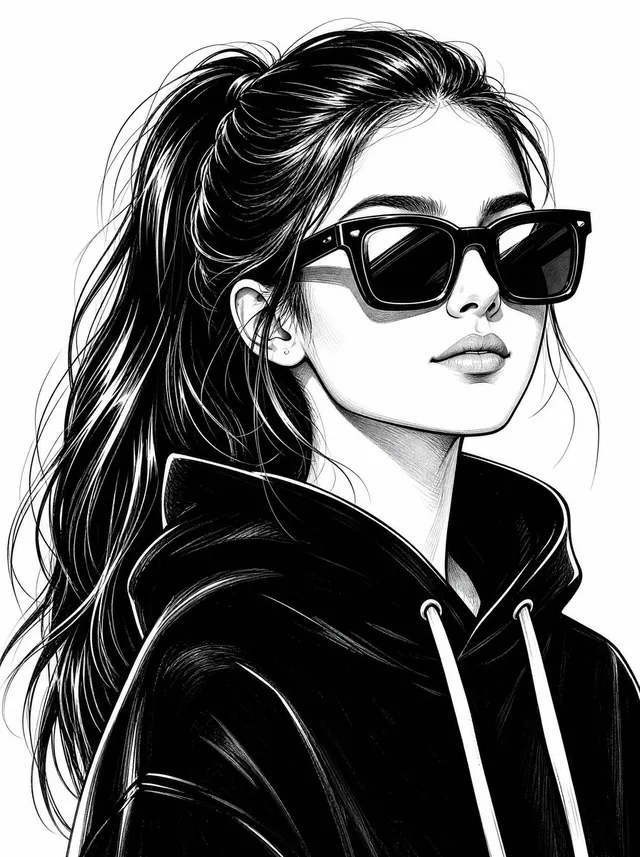 Black and White Fashion Portrait