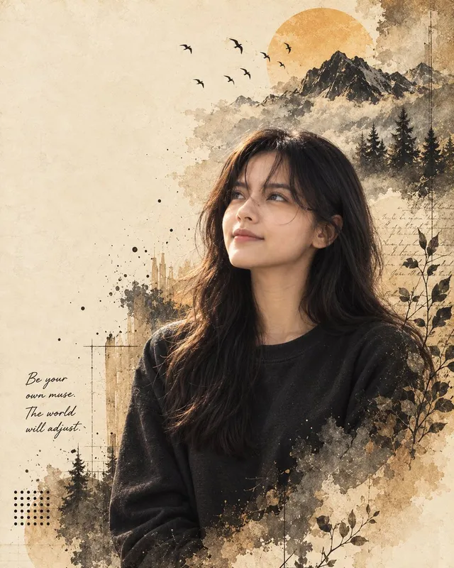 Cinematic Watercolor Muse Portrait
