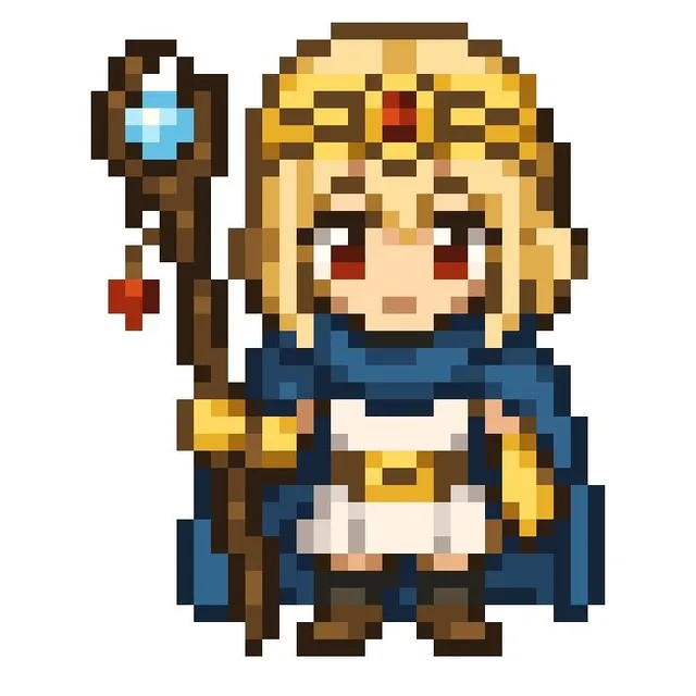 Mago Fantasy Pixel Art Chibi