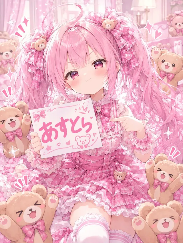 Pink Teddy Lolita Anime Girl