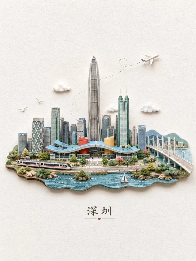 Miniature Shenzhen Paper Diorama