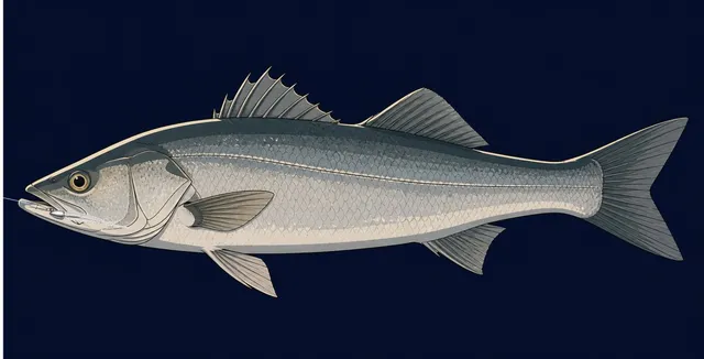 Hooked Sea Bass Setting Art