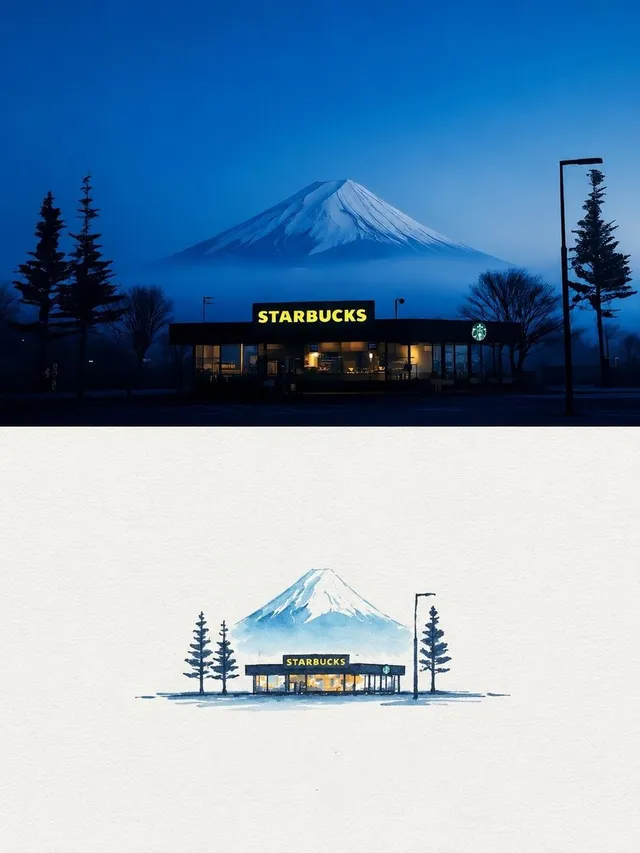 Japanese Watercolor Landscape Transformation