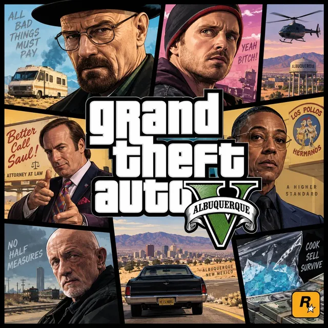 Collage Crimine Stile GTA Albuquerque