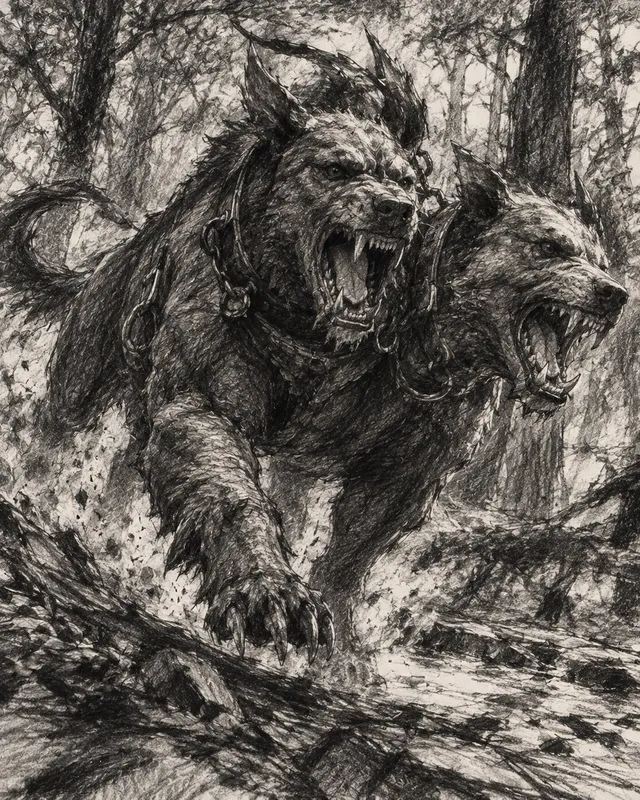 Charging Two-Headed Hellhound