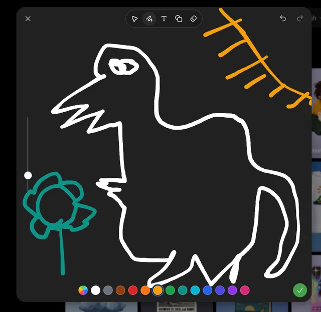 Boceto de Monstruo en Modo Oscuro