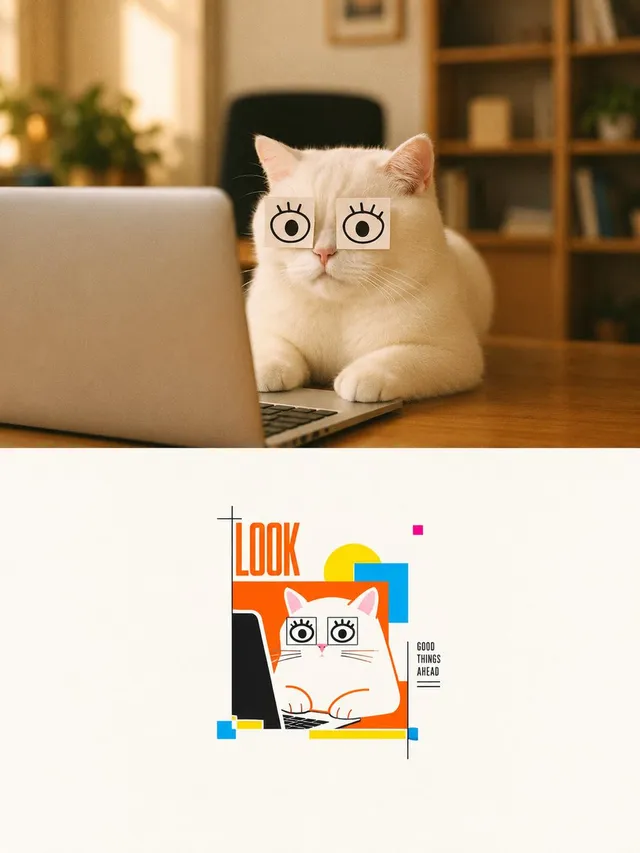 Cat Photo to Geometric Poster