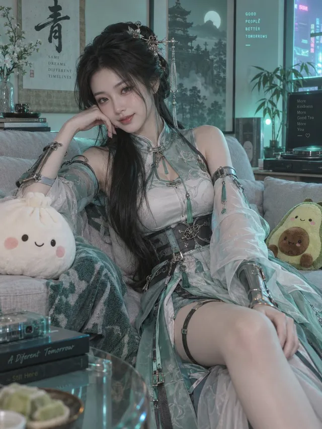 Neon Xianxia Apartment Portrait